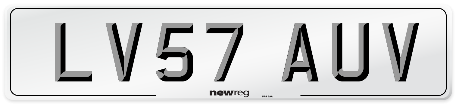LV57 AUV Number Plate from New Reg